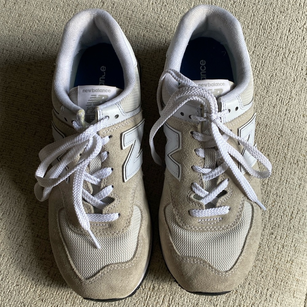 New Balance Beige and White Women's Sneakers